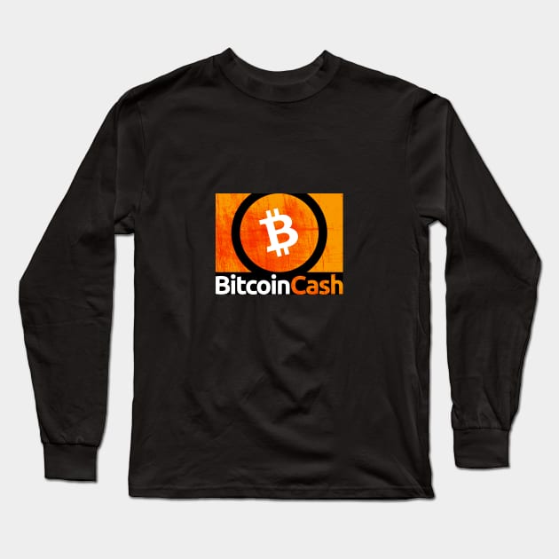 Bitcoin Cash (BCH)  Crypto Logo  -Vintage Long Sleeve T-Shirt by LunarLanding